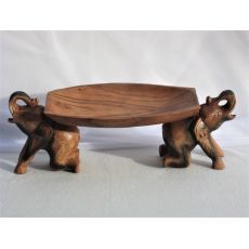 Dřevěná dekorace - podnos se slony